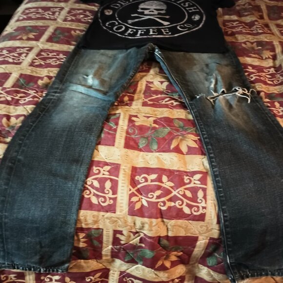 1. Death Wish Coffee Company ,Standard Cloth Jeans, and t-shirt. - Picture 7 of 9